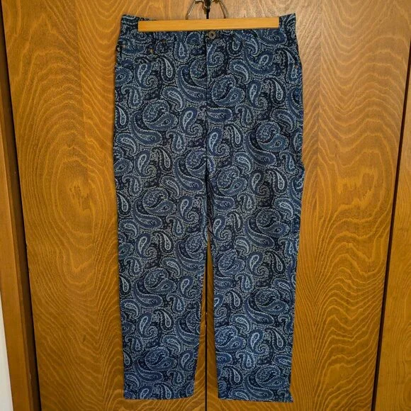 Ralph Lauren blue paisley pants - size 6 - Picture 1 of 6